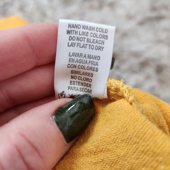 Heart Hips Mustard Yellow Cropped Ankle Length Linen Pants Size Medium - Picture 5 of 9